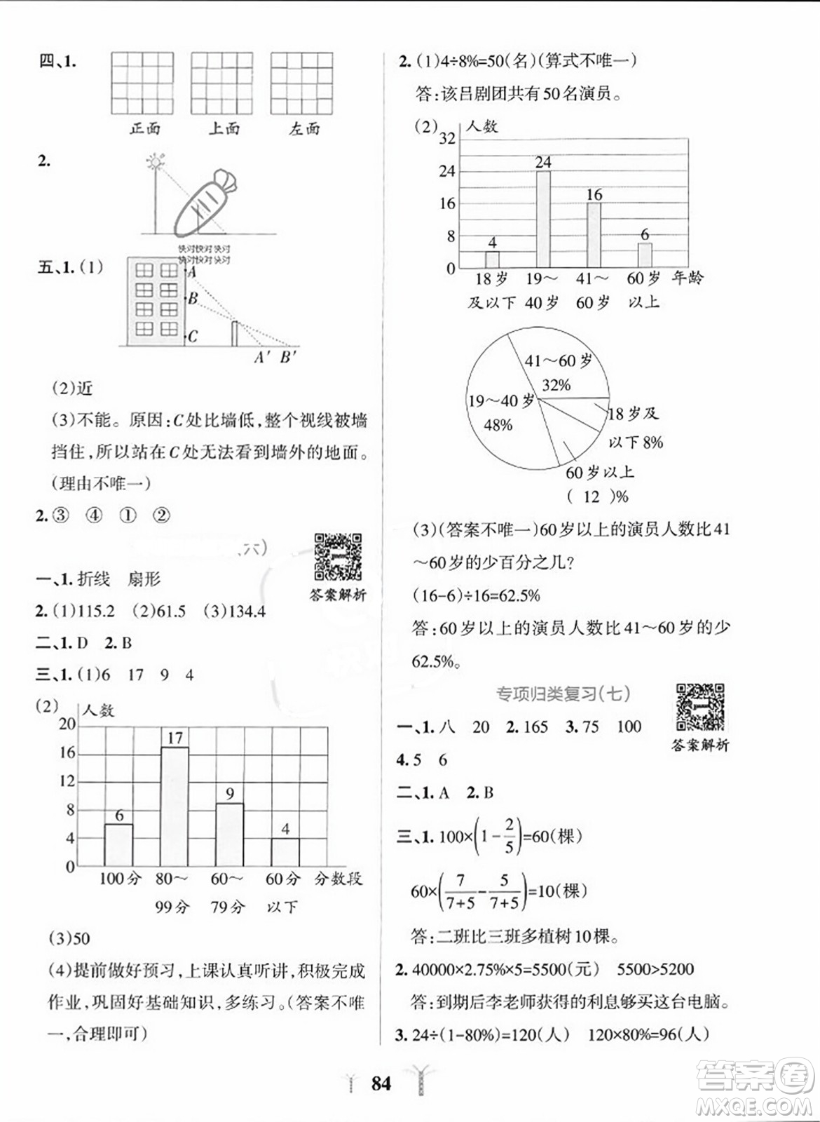 陜西師范大學(xué)出版總社2023年秋PASS小學(xué)學(xué)霸沖A卷六年級數(shù)學(xué)上冊北師大版答案