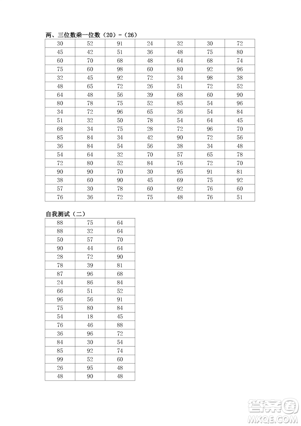 江蘇鳳凰教育出版社2023年秋口算練習冊三年級數(shù)學上冊蘇教版參考答案