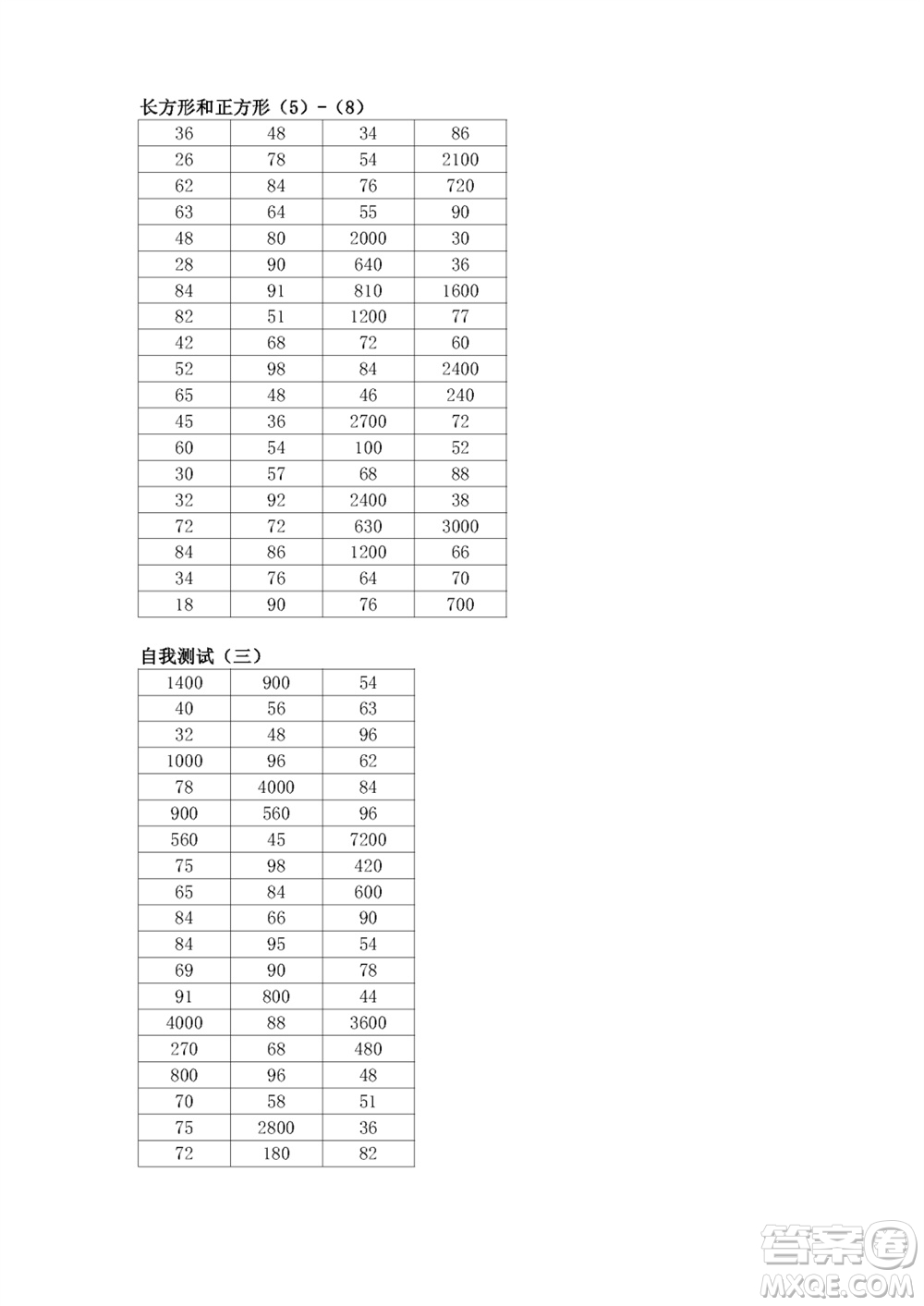 江蘇鳳凰教育出版社2023年秋口算練習冊三年級數(shù)學上冊蘇教版參考答案