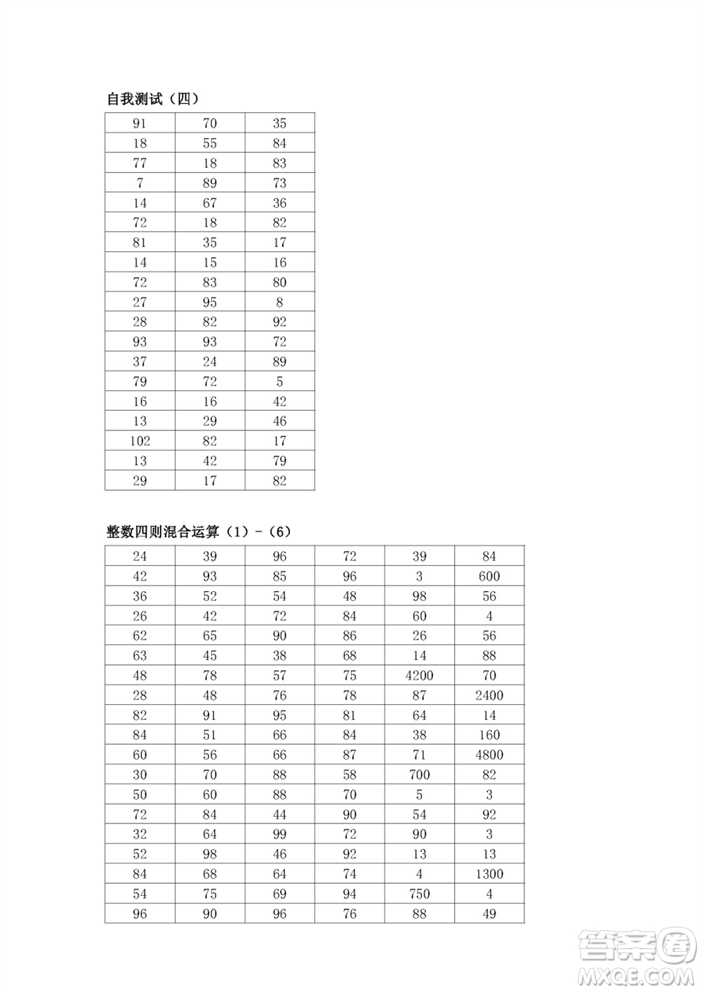 江蘇鳳凰教育出版社2023年秋口算練習(xí)冊四年級數(shù)學(xué)上冊蘇教版參考答案