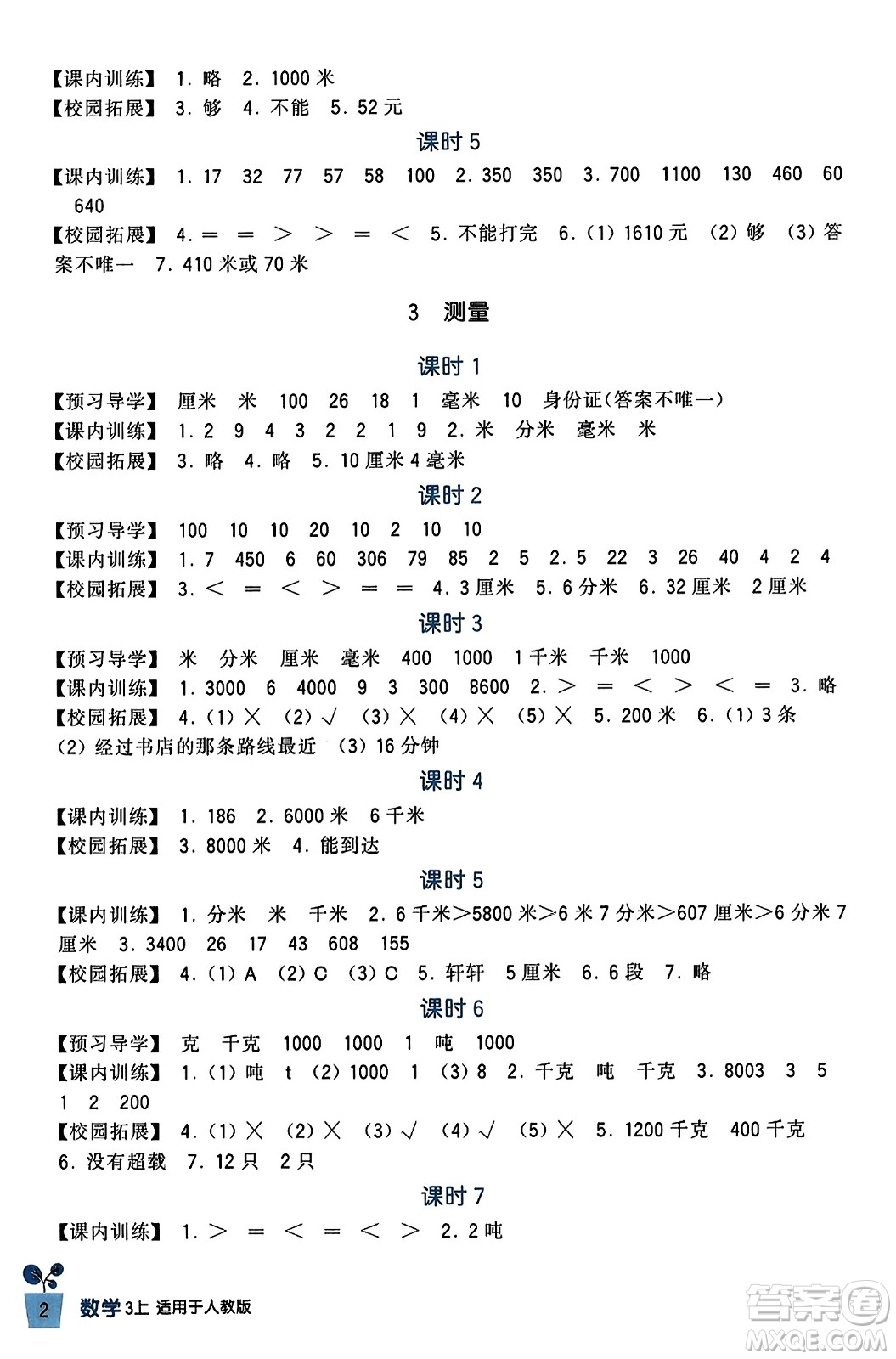 四川教育出版社2023年秋新課標(biāo)小學(xué)生學(xué)習(xí)實(shí)踐園地三年級(jí)數(shù)學(xué)上冊(cè)人教版答案