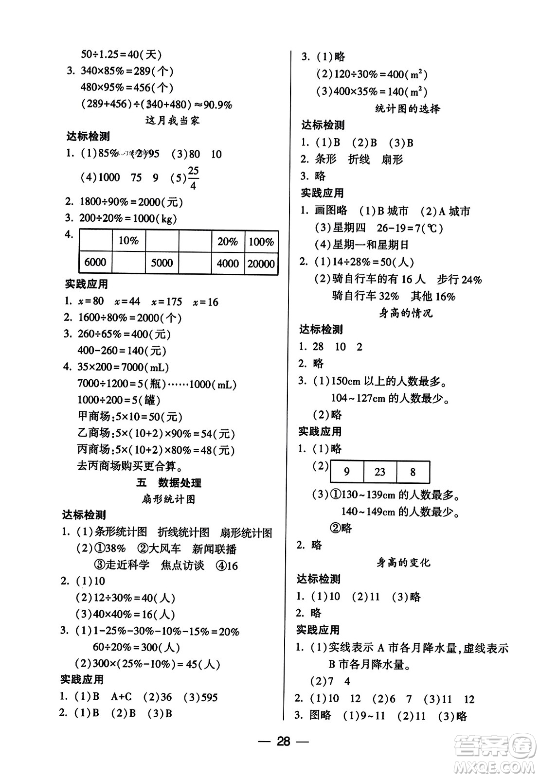 希望出版社2023年秋新課標(biāo)兩導(dǎo)兩練高效學(xué)案六年級(jí)數(shù)學(xué)上冊(cè)北師大版答案