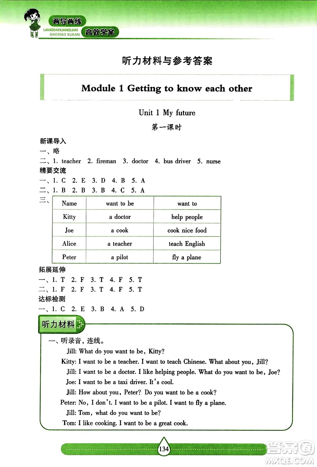 希望出版社2023年秋新課標(biāo)兩導(dǎo)兩練高效學(xué)案五年級英語上冊滬教版答案