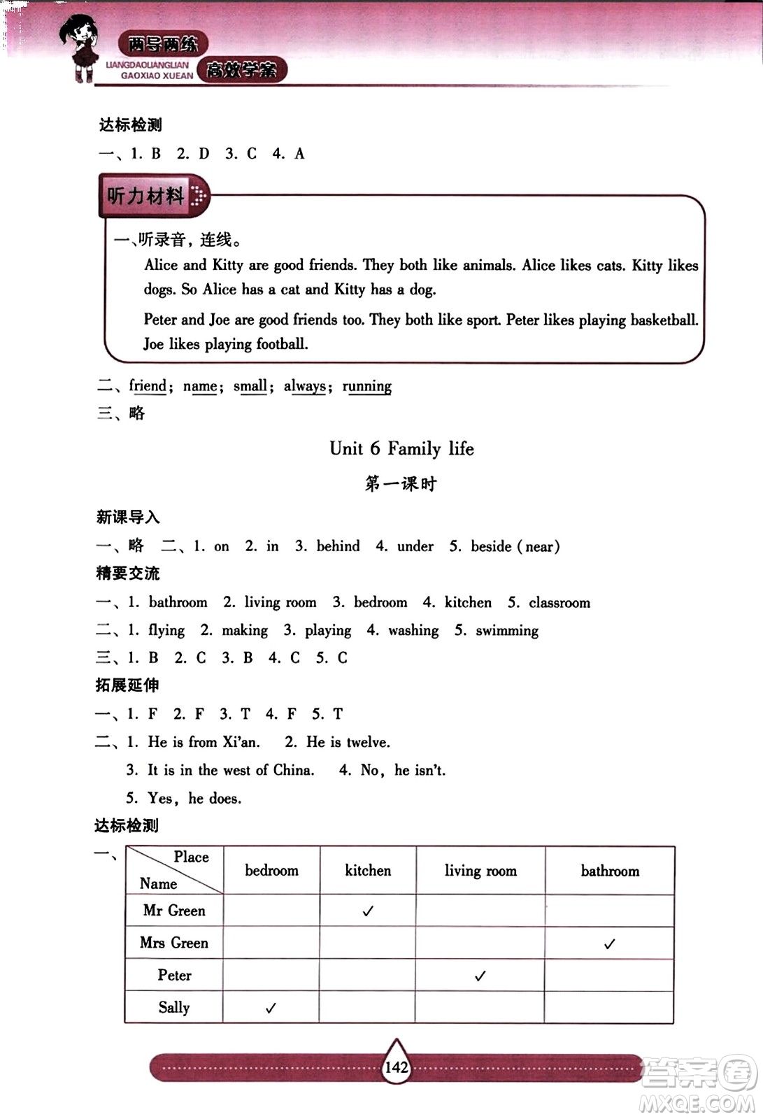 希望出版社2023年秋新課標(biāo)兩導(dǎo)兩練高效學(xué)案五年級英語上冊滬教版答案