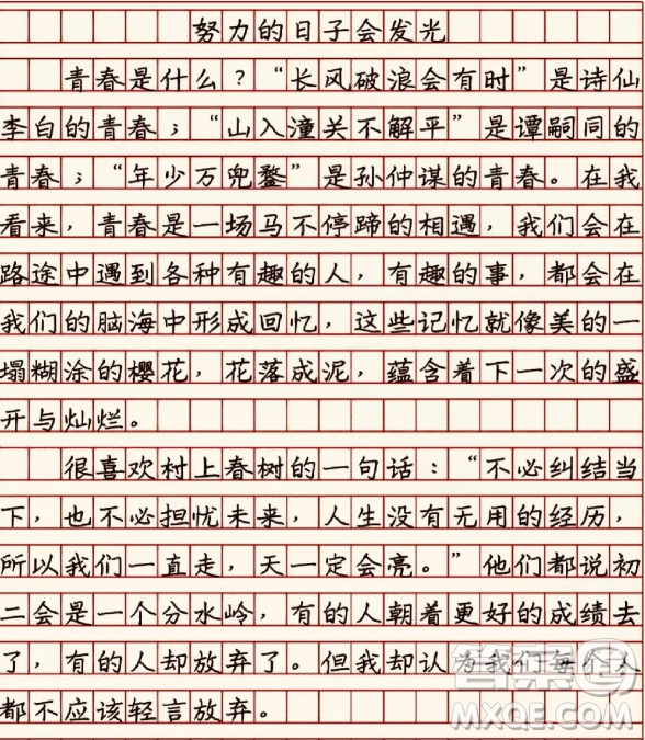 努力的日子會發(fā)光主題作文600字 關(guān)于努力的日子會發(fā)光的主題作文600字