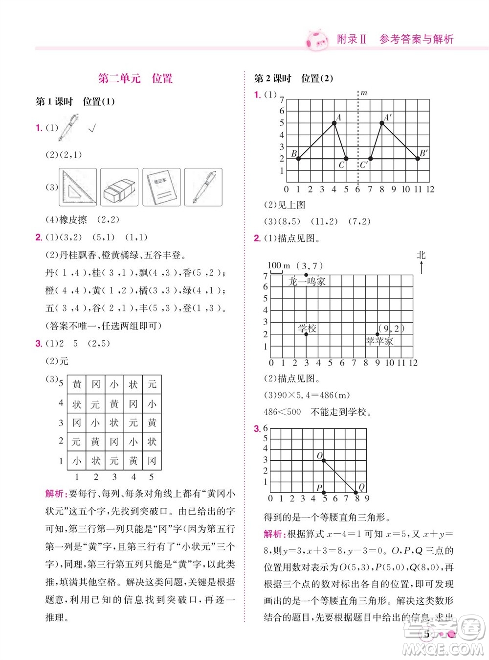 龍門書局2023年秋黃岡小狀元練重點(diǎn)培優(yōu)同步作業(yè)五年級(jí)數(shù)學(xué)上冊(cè)人教版參考答案