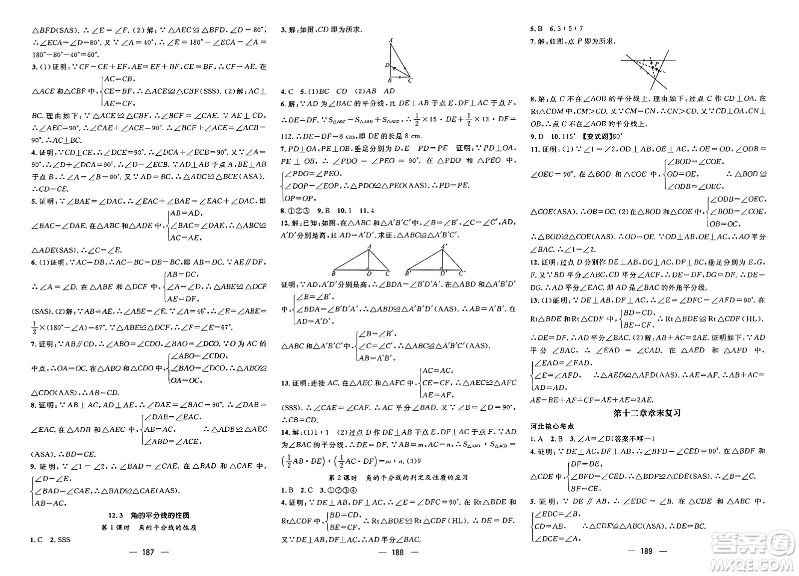 武漢出版社2023年秋名師測控八年級數(shù)學(xué)上冊人教版河北專版答案