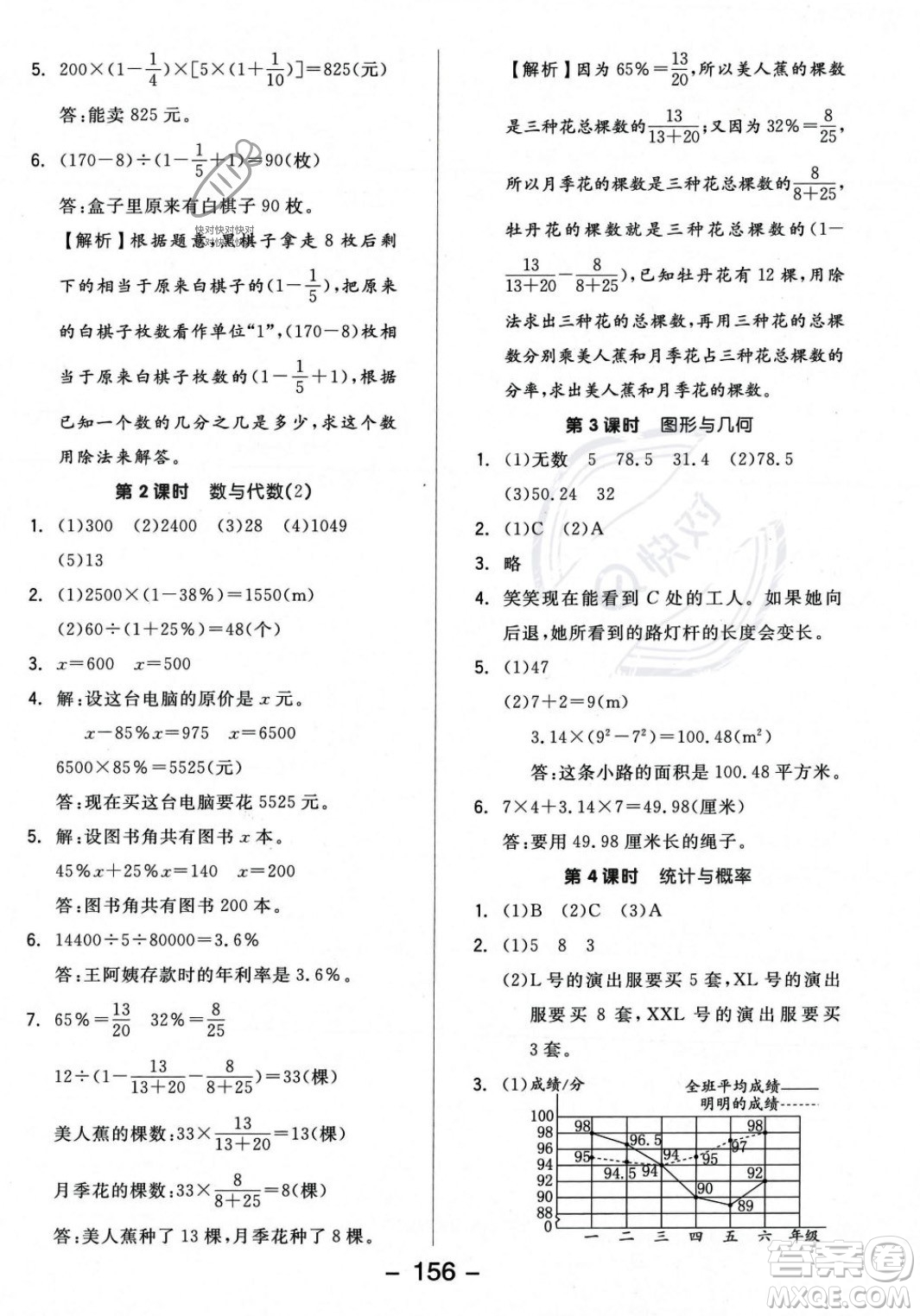 開明出版社2023年秋全品學(xué)練考六年級數(shù)學(xué)上冊北師大版答案