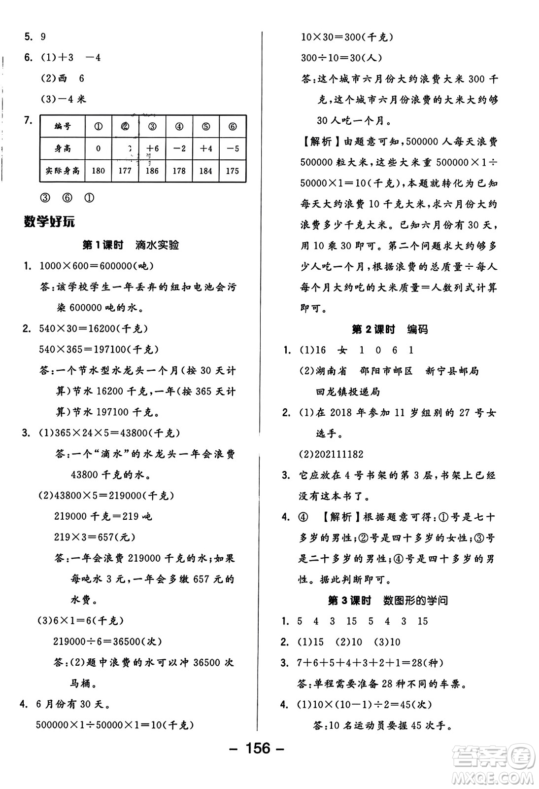 開明出版社2023年秋全品學(xué)練考六年級(jí)數(shù)學(xué)上冊(cè)北師大版答案