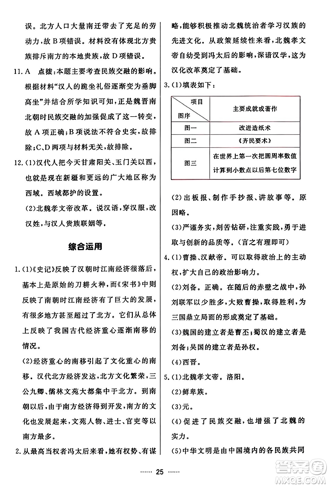 吉林教育出版社2023年秋三維數(shù)字課堂七年級(jí)歷史上冊(cè)人教版答案