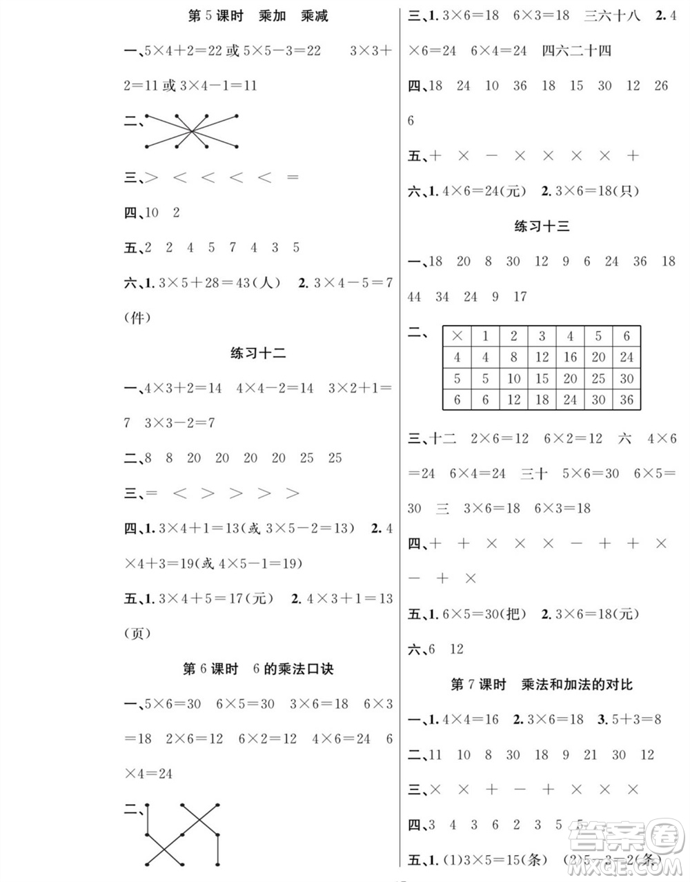 團(tuán)結(jié)出版社2023年秋課堂制勝課時(shí)作業(yè)二年級(jí)數(shù)學(xué)上冊(cè)人教版參考答案