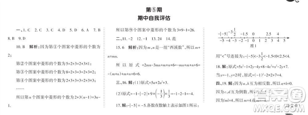 學(xué)習(xí)方法報2023-2024學(xué)年七年級數(shù)學(xué)上冊北師大廣東版④-⑥期小報參考答案