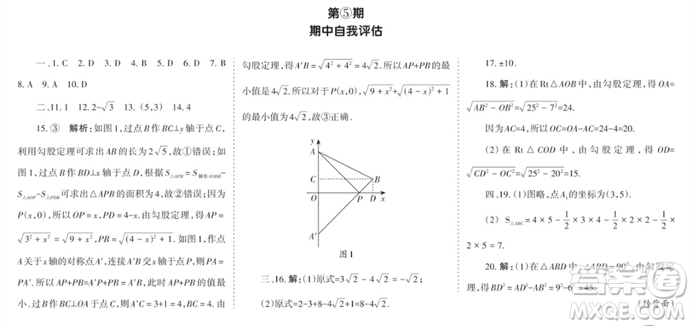 學(xué)習(xí)方法報(bào)2023-2024學(xué)年八年級(jí)數(shù)學(xué)上冊(cè)北師大廣東版④-⑥期小報(bào)參考答案