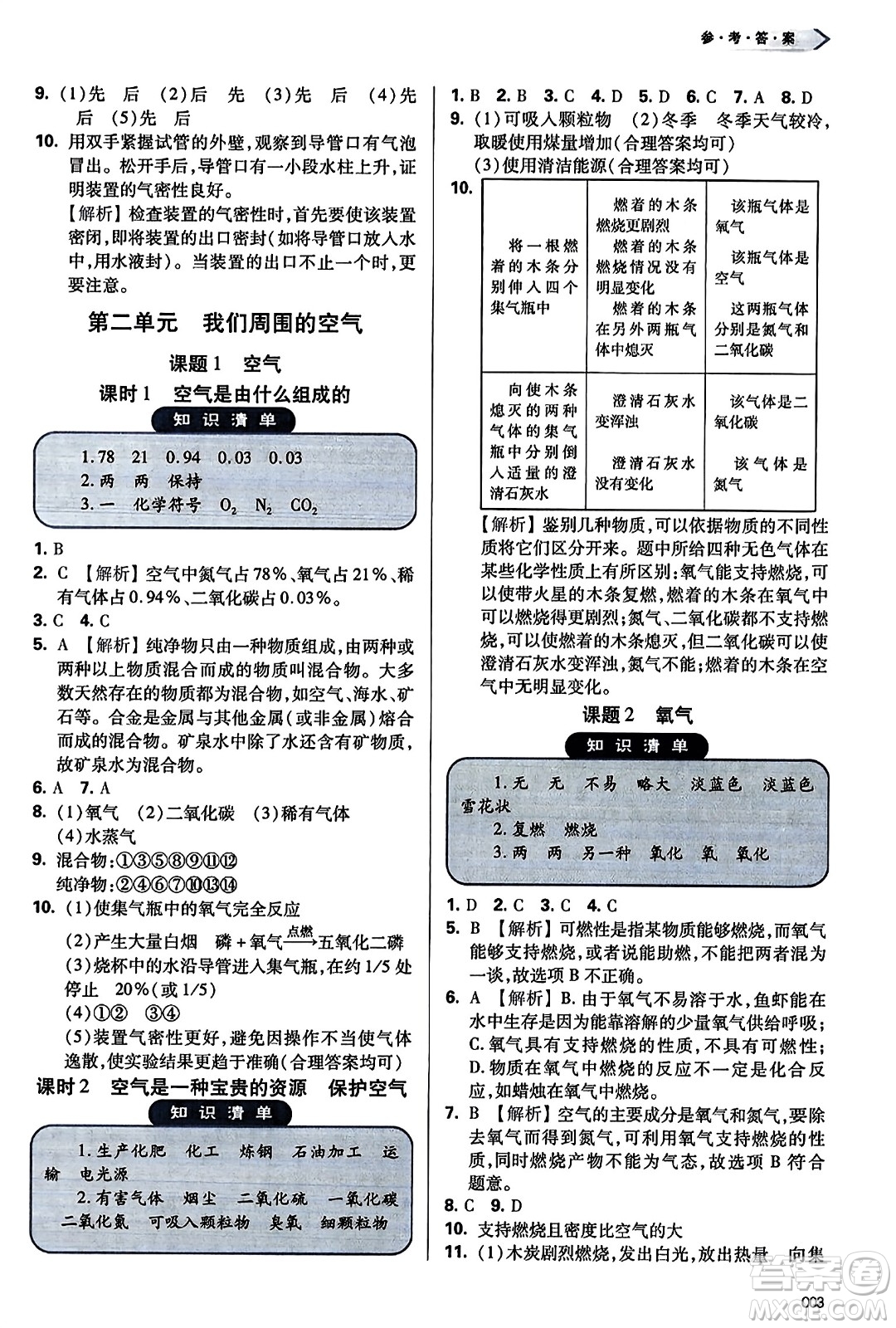 天津教育出版社2023年秋學(xué)習(xí)質(zhì)量監(jiān)測(cè)九年級(jí)化學(xué)上冊(cè)人教版答案