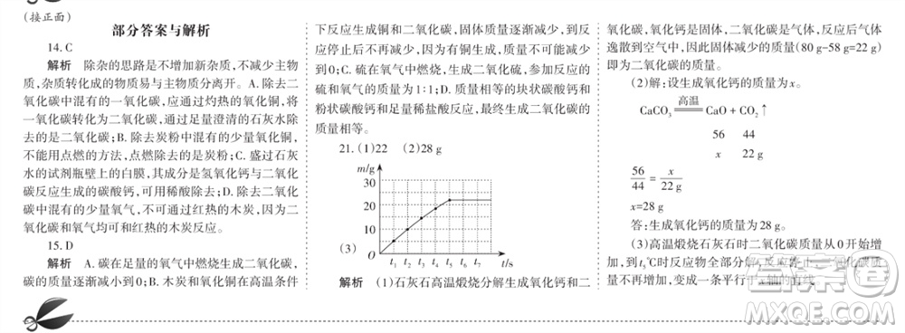 學(xué)習(xí)方法報(bào)2023-2024學(xué)年九年級(jí)化學(xué)上冊(cè)人教廣東版⑤-⑧期小報(bào)參考答案