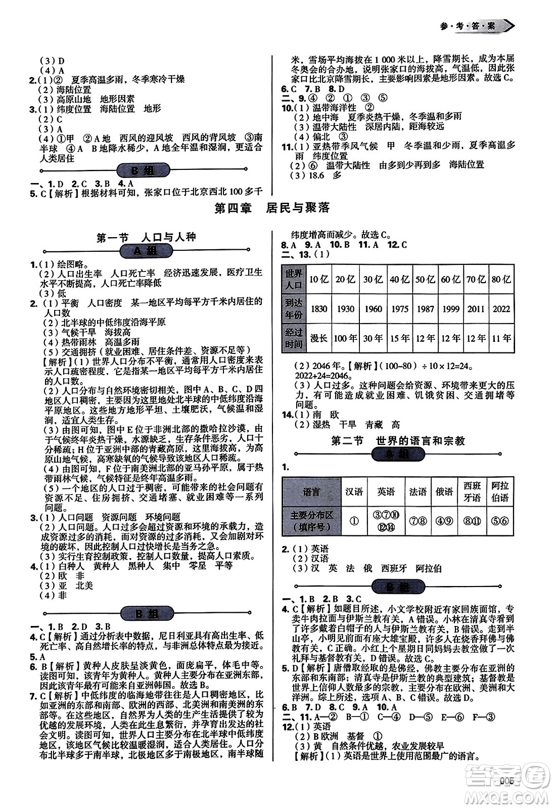 天津教育出版社2023年秋學(xué)習(xí)質(zhì)量監(jiān)測(cè)七年級(jí)地理上冊(cè)人教版答案