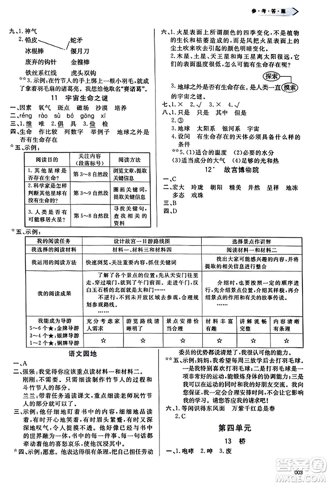 天津教育出版社2023年秋學(xué)習(xí)質(zhì)量監(jiān)測(cè)六年級(jí)語(yǔ)文上冊(cè)人教版答案