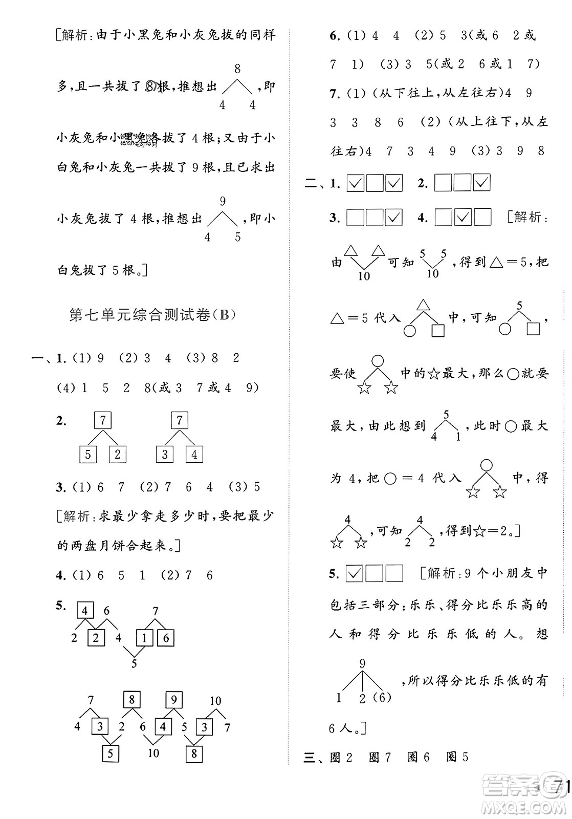 北京教育出版社2023年秋亮點(diǎn)給力大試卷一年級(jí)數(shù)學(xué)上冊(cè)江蘇版答案