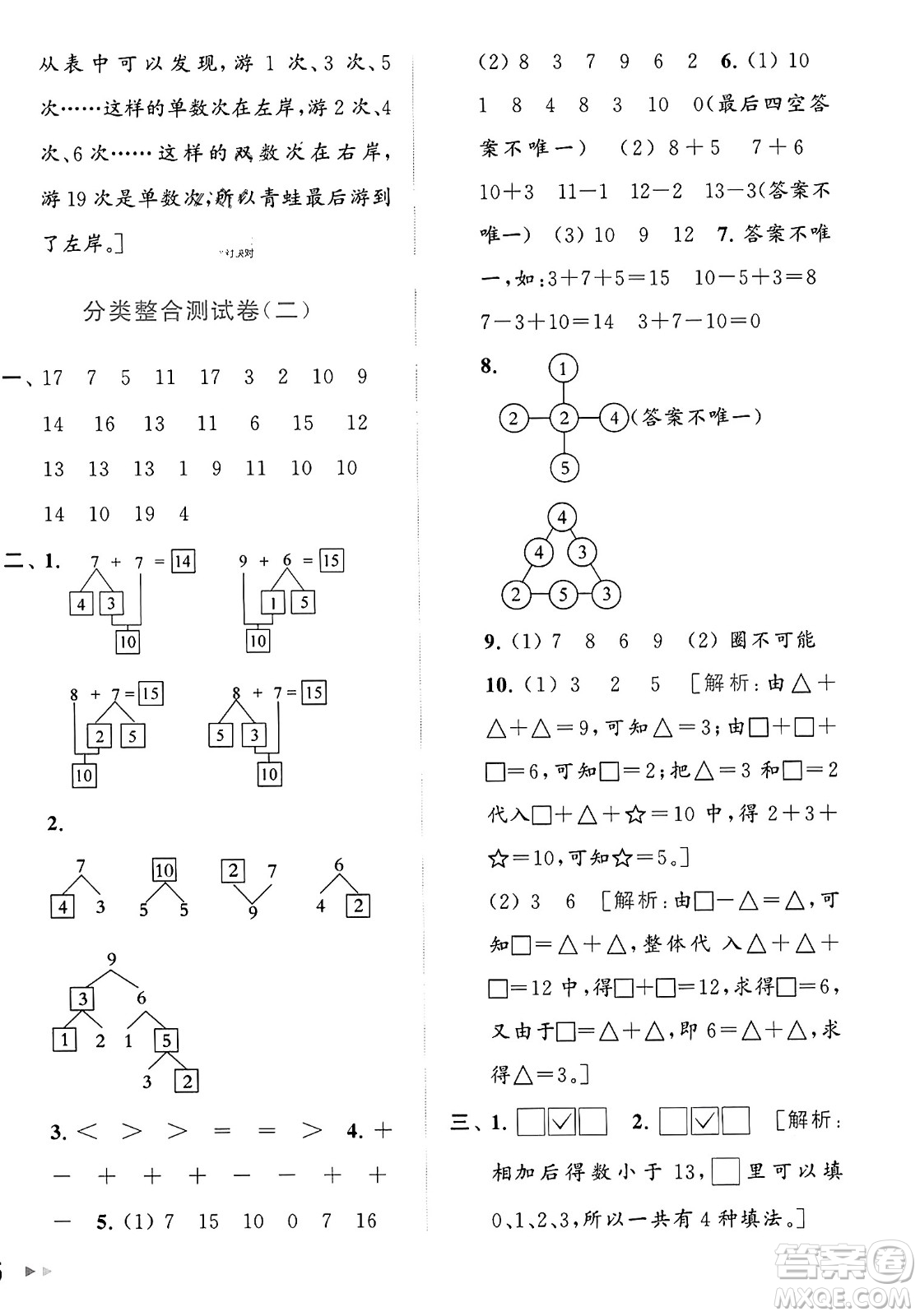 北京教育出版社2023年秋亮點(diǎn)給力大試卷一年級(jí)數(shù)學(xué)上冊(cè)江蘇版答案