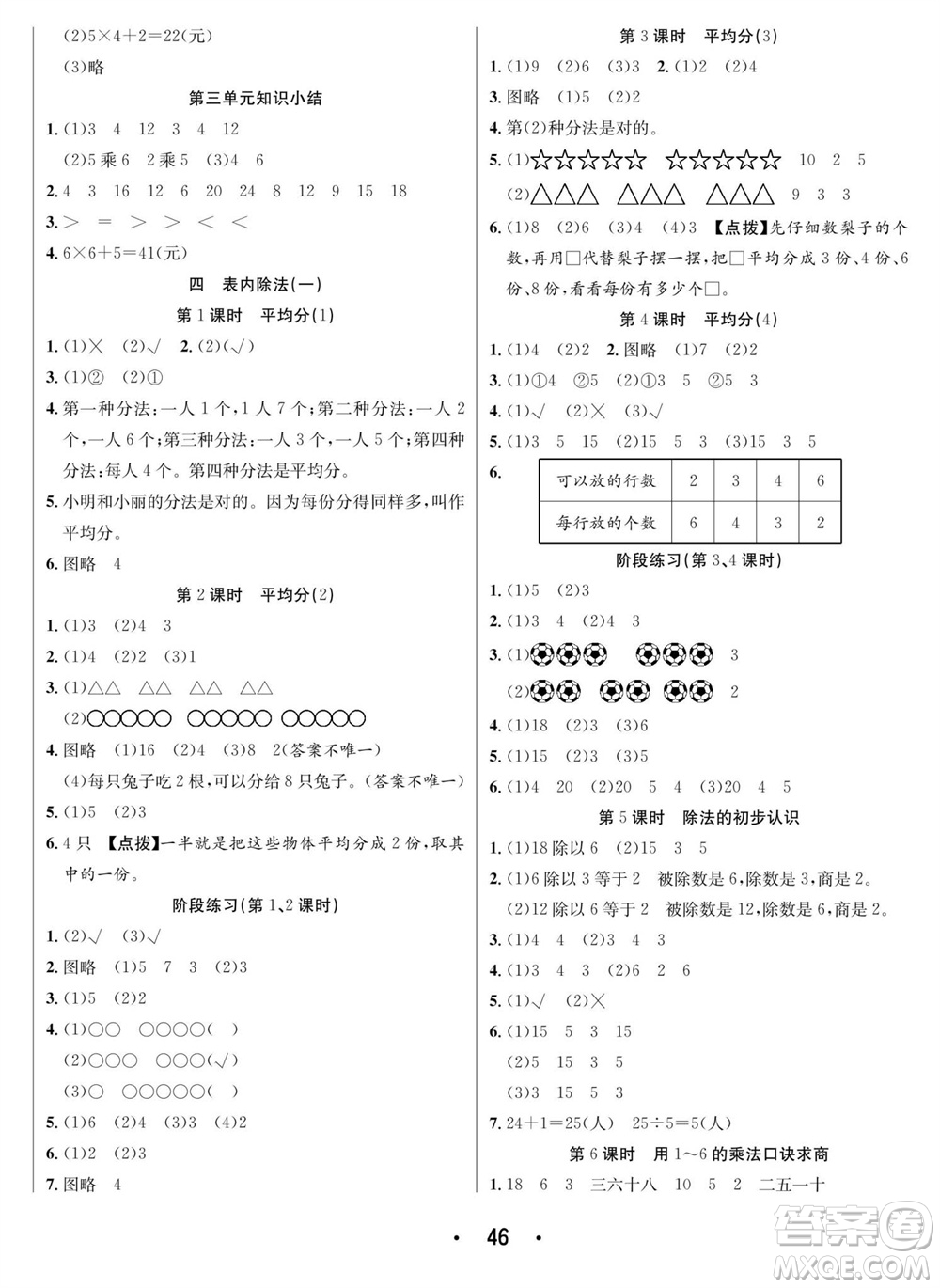 合肥工業(yè)大學(xué)出版社2023年秋七天學(xué)練考二年級數(shù)學(xué)上冊蘇教版參考答案