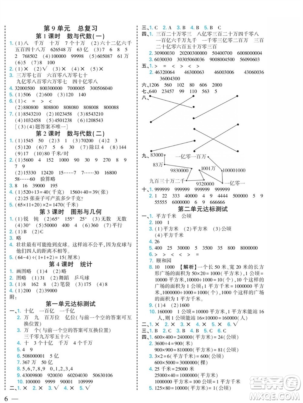 河北美術(shù)出版社2023年秋龍門小考王四年級(jí)數(shù)學(xué)上冊(cè)人教版參考答案