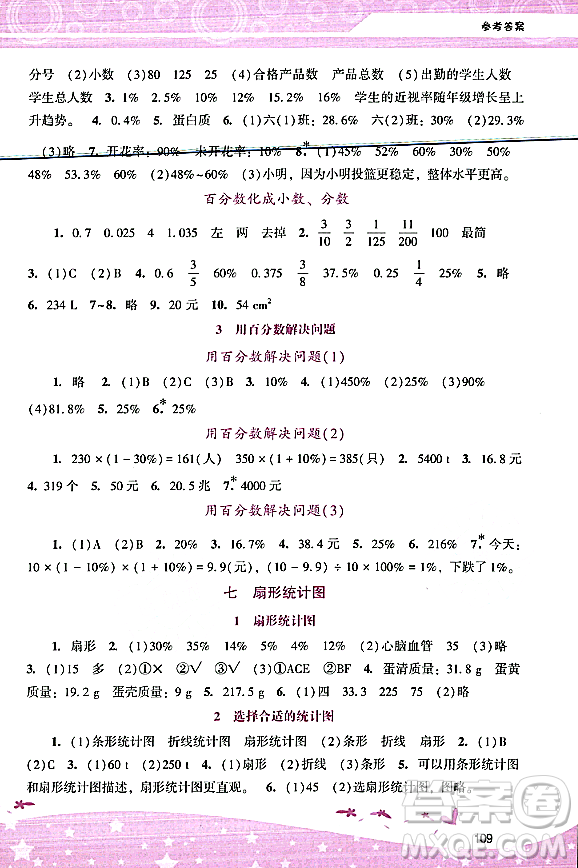 廣西師范大學(xué)出版社2023年秋新課程學(xué)習(xí)輔導(dǎo)六年級數(shù)學(xué)上冊人教版答案