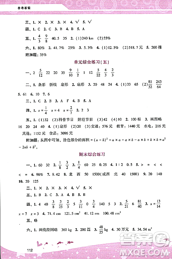 廣西師范大學(xué)出版社2023年秋新課程學(xué)習(xí)輔導(dǎo)六年級數(shù)學(xué)上冊人教版答案