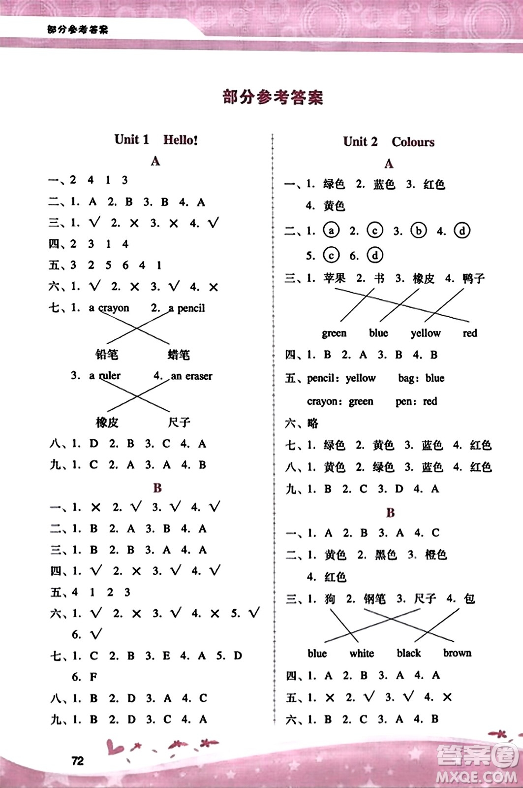 廣西師范大學(xué)出版社2023年秋新課程學(xué)習(xí)輔導(dǎo)三年級(jí)英語上冊(cè)人教PEP版答案