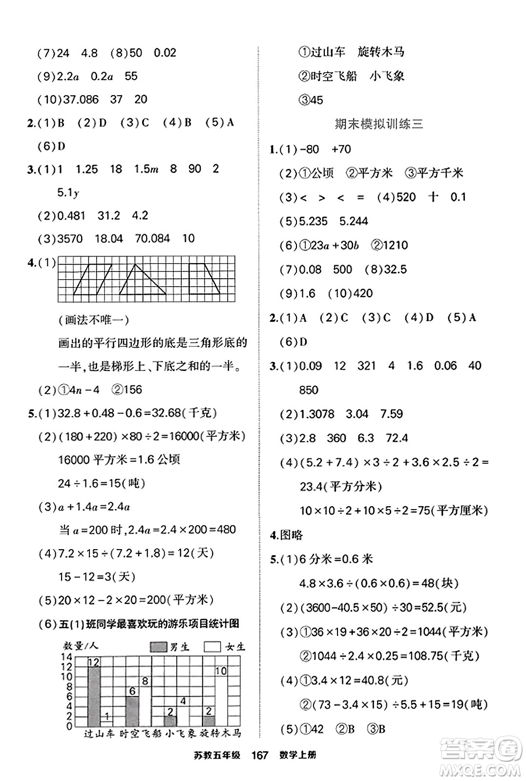 西安出版社2023年秋狀元成才路狀元作業(yè)本五年級(jí)數(shù)學(xué)上冊(cè)蘇教版答案