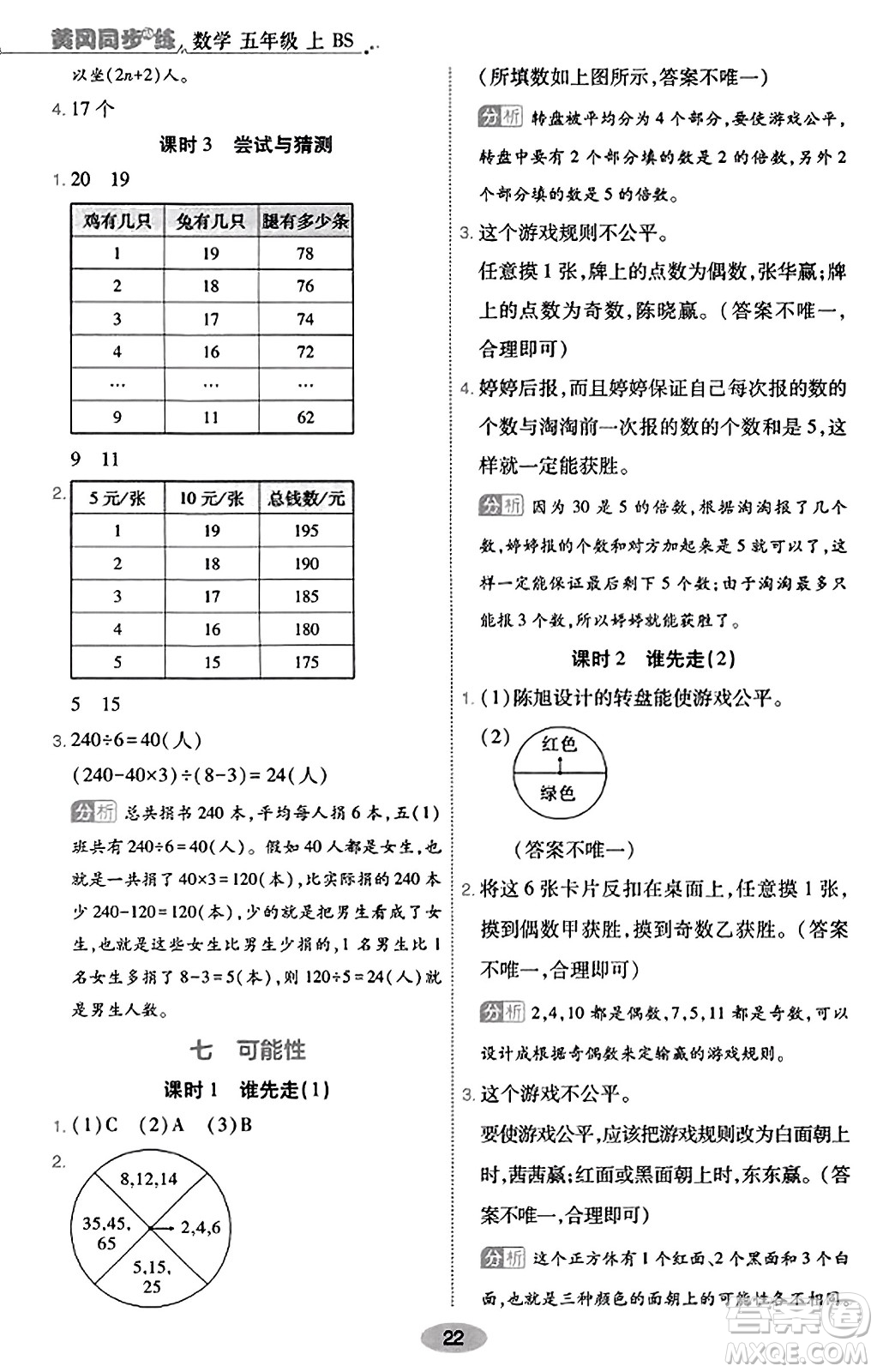 陜西師范大學(xué)出版總社有限公司2023年秋黃岡同步練一日一練五年級數(shù)學(xué)上冊北師大版答案