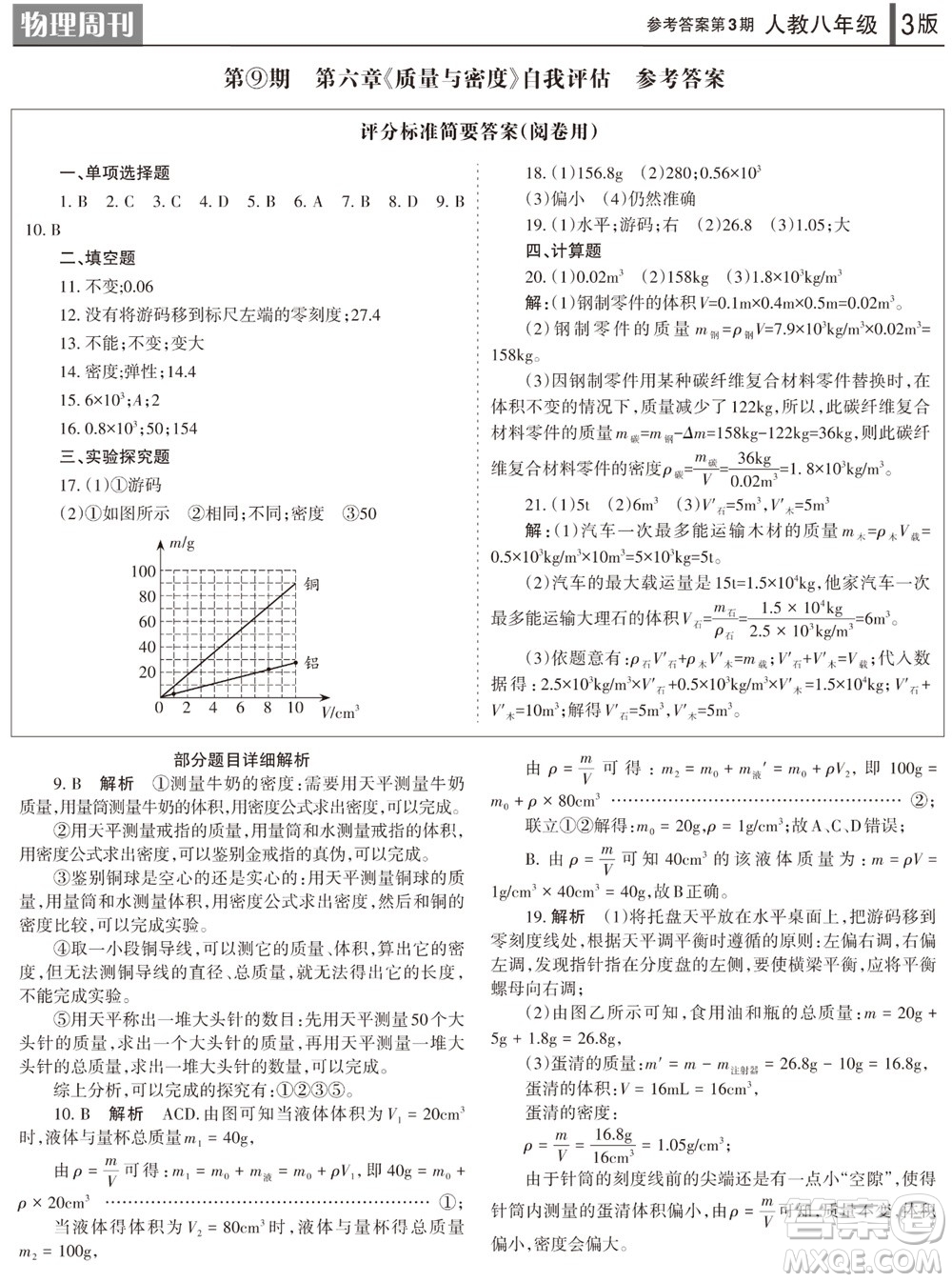 2023年秋學習方法報物理周刊八年級上冊人教版第3期參考答案