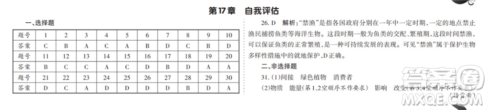 學(xué)習(xí)方法報(bào)2023-2024學(xué)年九年級(jí)生物北師大初中會(huì)考①-⑥期小報(bào)參考答案