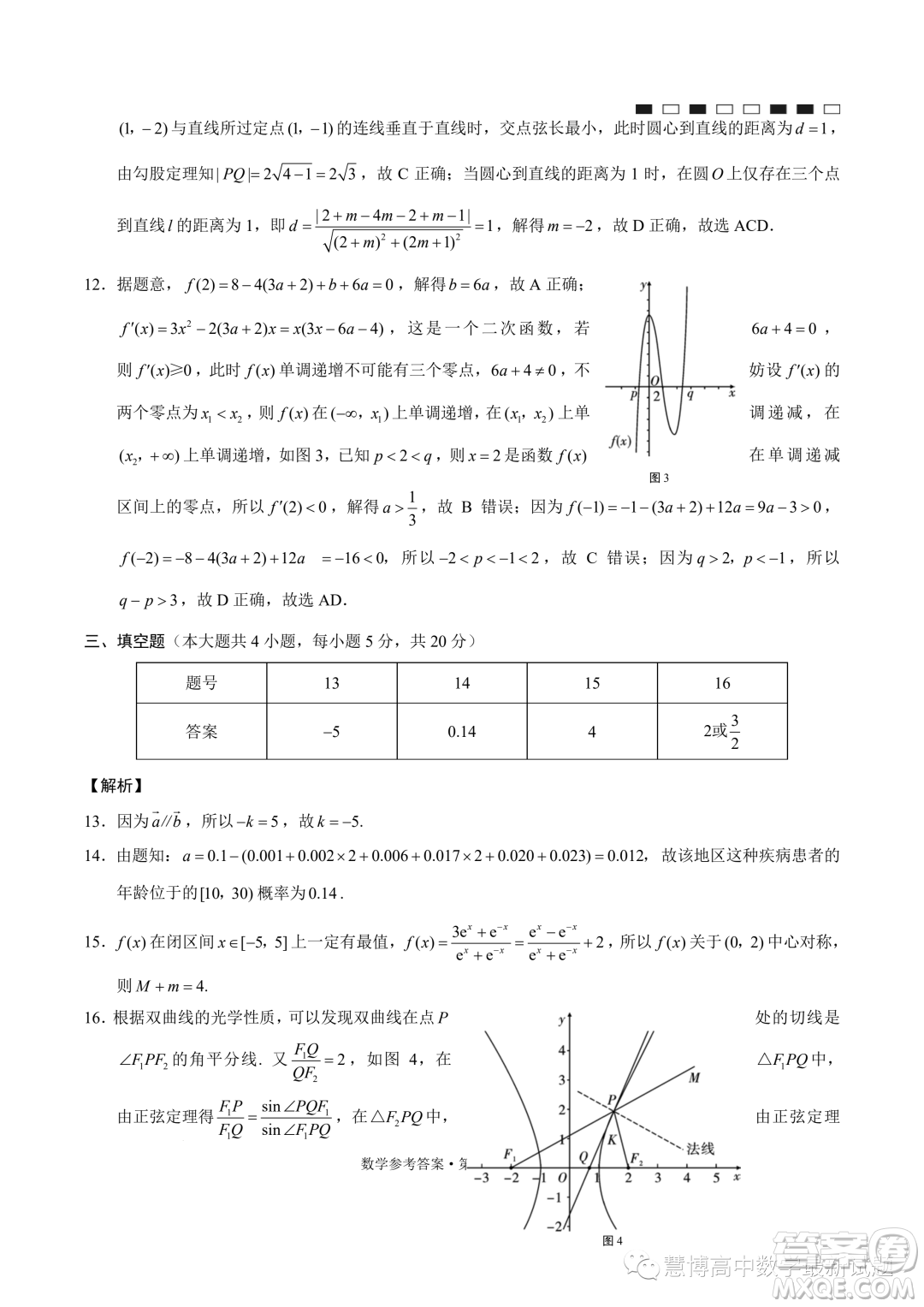 云南師大附中2024屆高三上學(xué)期高考適應(yīng)性月考卷四數(shù)學(xué)試題答案