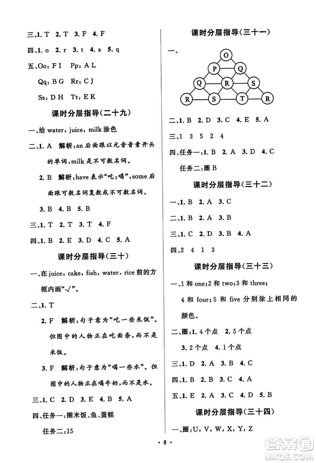 山東教育出版社2023年秋小學(xué)同步練習(xí)冊(cè)分層指導(dǎo)三年級(jí)英語(yǔ)上冊(cè)人教版答案