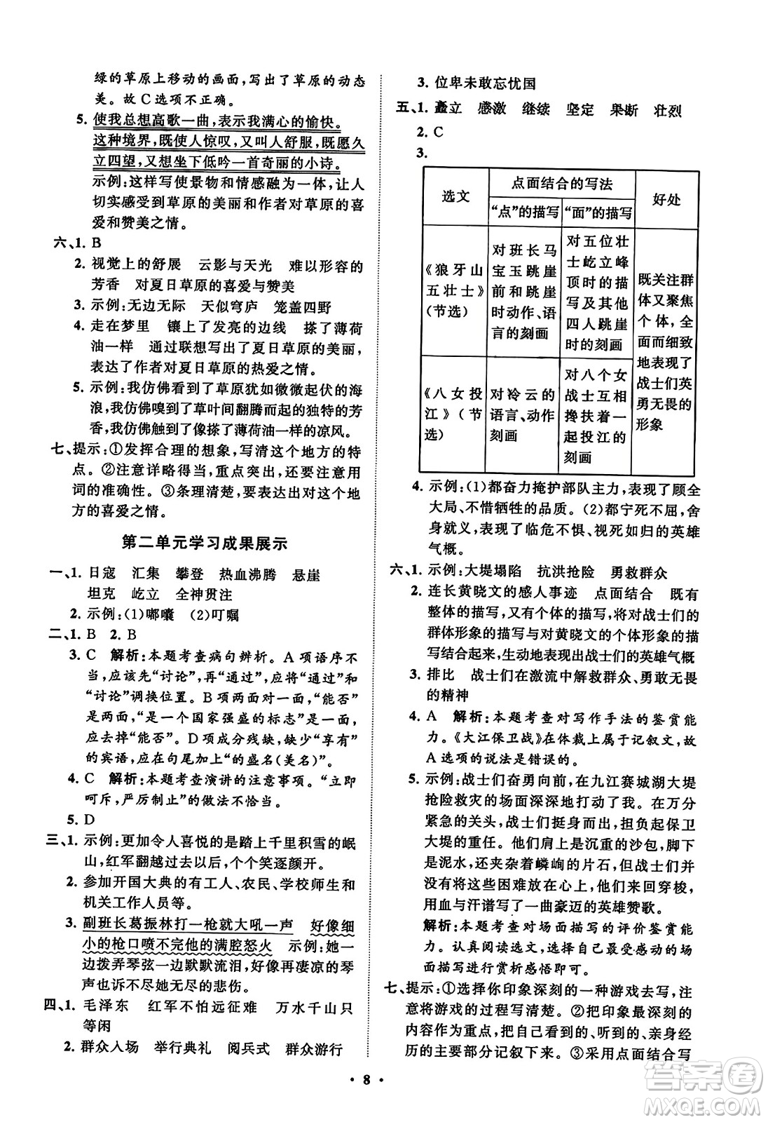 山東教育出版社2023年秋小學(xué)同步練習(xí)冊(cè)分層指導(dǎo)六年級(jí)語(yǔ)文上冊(cè)通用版答案