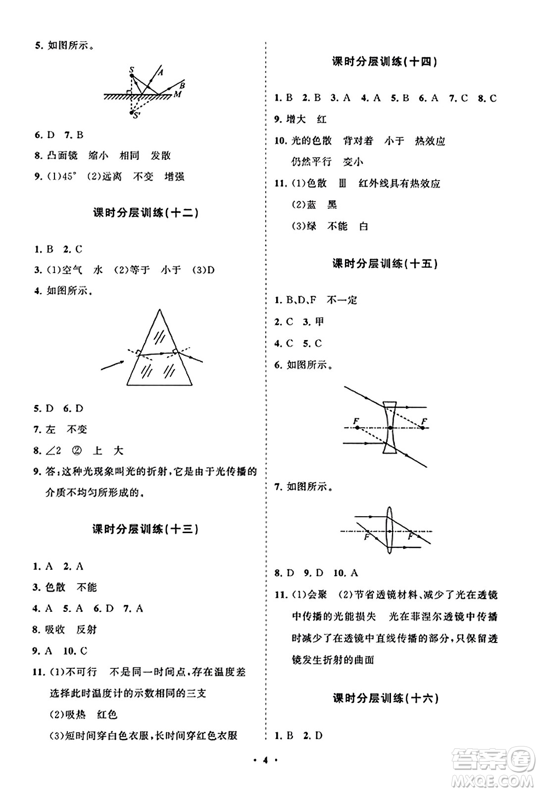 山東教育出版社2023年秋初中同步練習(xí)冊(cè)分層卷八年級(jí)物理上冊(cè)魯科版答案