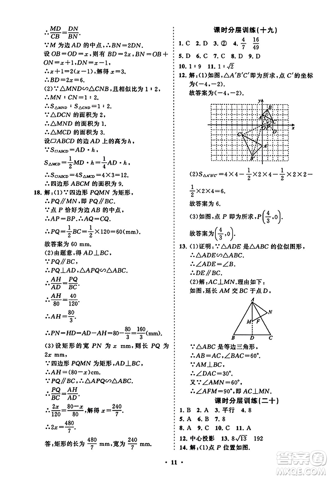 山東教育出版社2023年秋初中同步練習(xí)冊(cè)分層卷九年級(jí)數(shù)學(xué)上冊(cè)北師大版答案