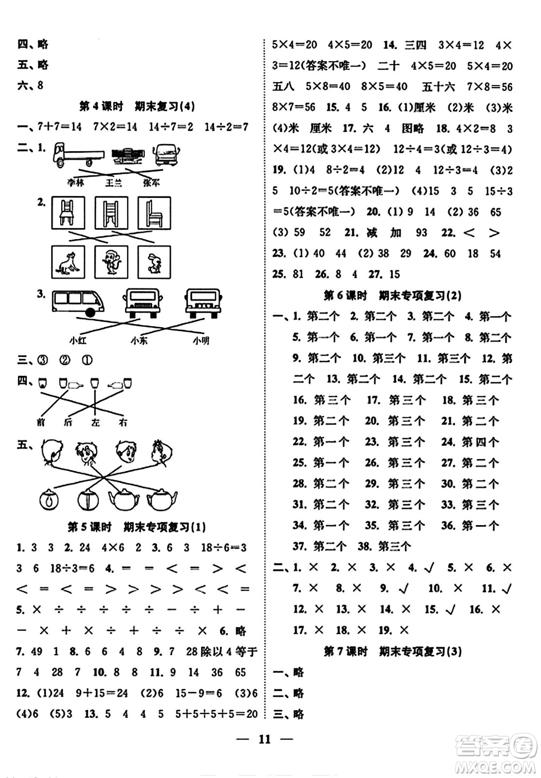 江蘇鳳凰美術(shù)出版社2023年秋隨堂練1+2二年級數(shù)學(xué)上冊江蘇版答案