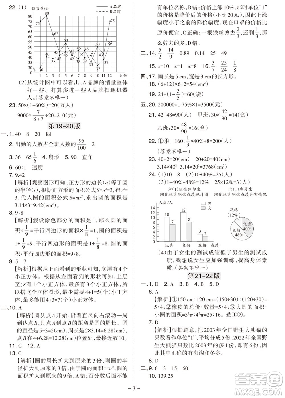 2023年秋學(xué)習(xí)方法報小學(xué)數(shù)學(xué)六年級上冊北師大版期末專號參考答案