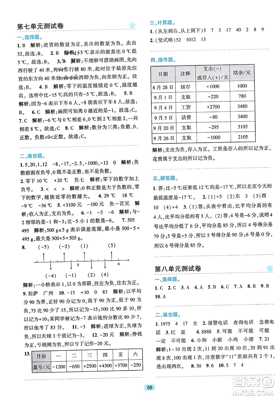 浙江教育出版社2023年秋精準(zhǔn)學(xué)與練四年級(jí)數(shù)學(xué)上冊(cè)北師大版答案