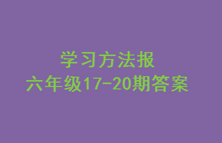 2023年秋學(xué)習(xí)方法報(bào)小學(xué)數(shù)學(xué)六年級上冊第17-20期人教版參考答案