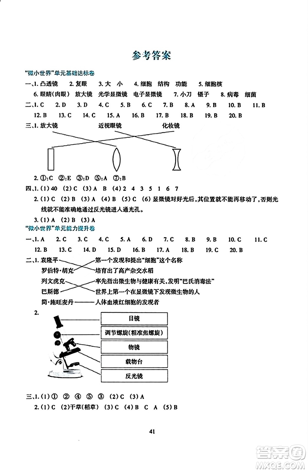 浙江教育出版社2023年秋學(xué)能評價(jià)六年級科學(xué)上冊教科版答案