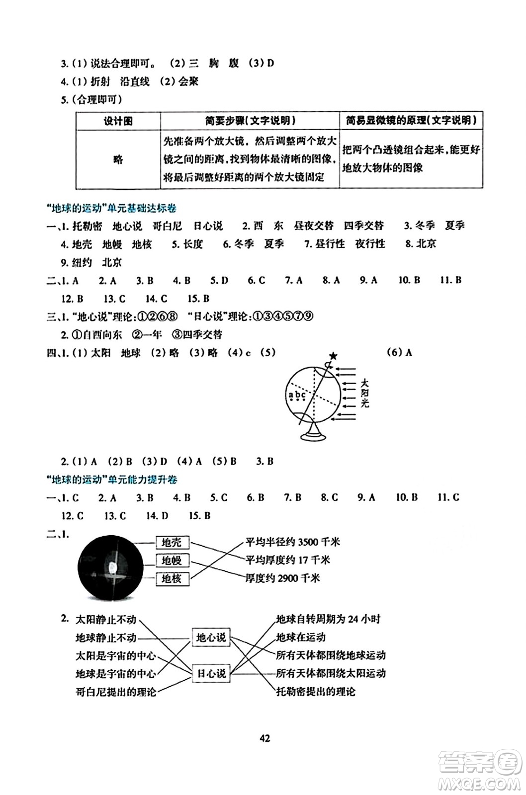 浙江教育出版社2023年秋學(xué)能評價(jià)六年級科學(xué)上冊教科版答案