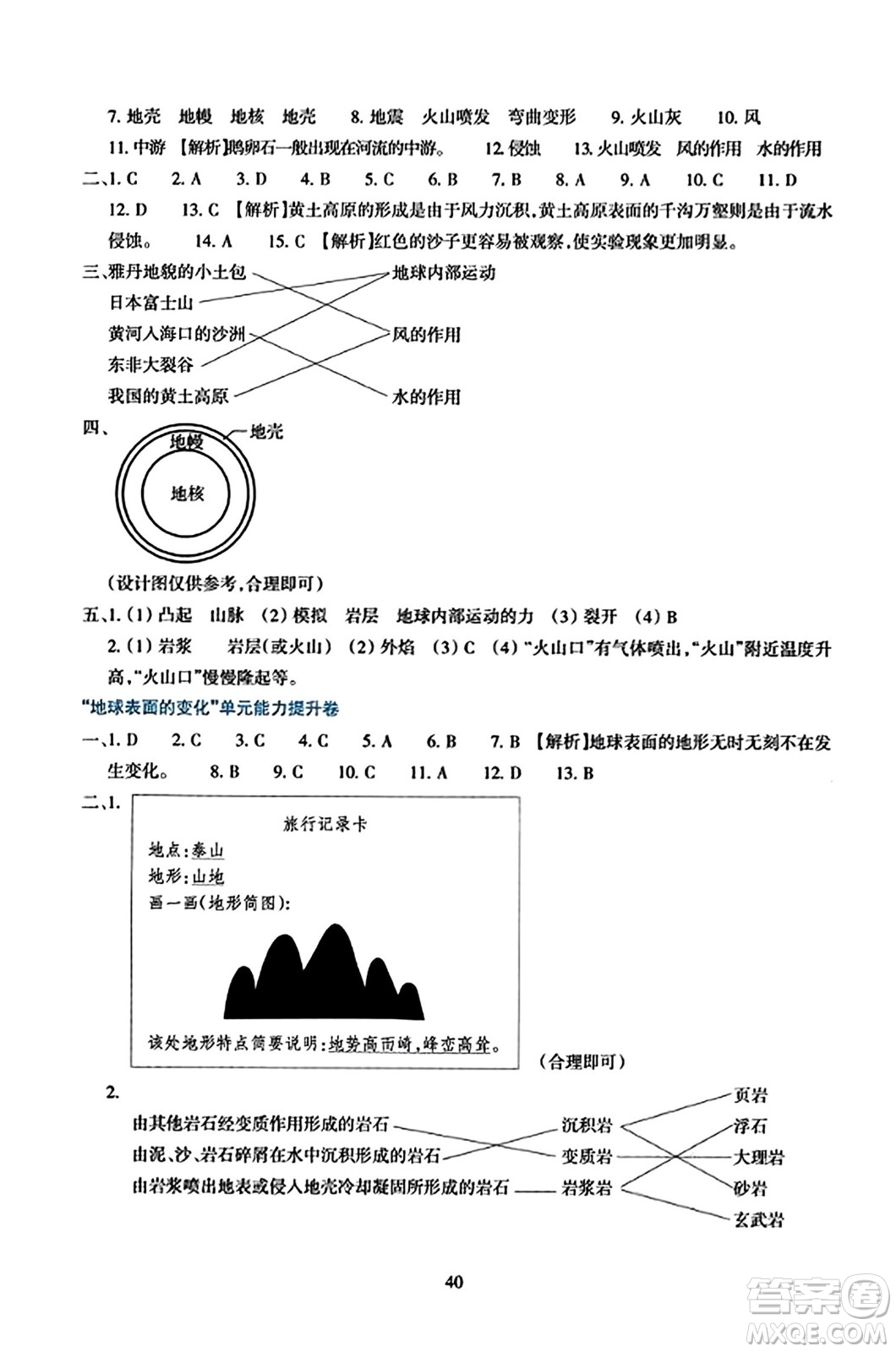 浙江教育出版社2023年秋學(xué)能評(píng)價(jià)五年級(jí)科學(xué)上冊(cè)教科版答案