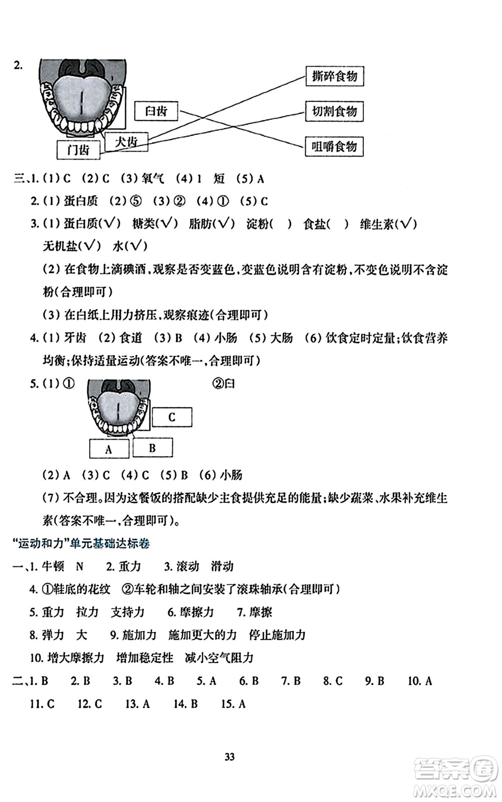 浙江教育出版社2023年秋學(xué)能評(píng)價(jià)四年級(jí)科學(xué)上冊(cè)教科版答案