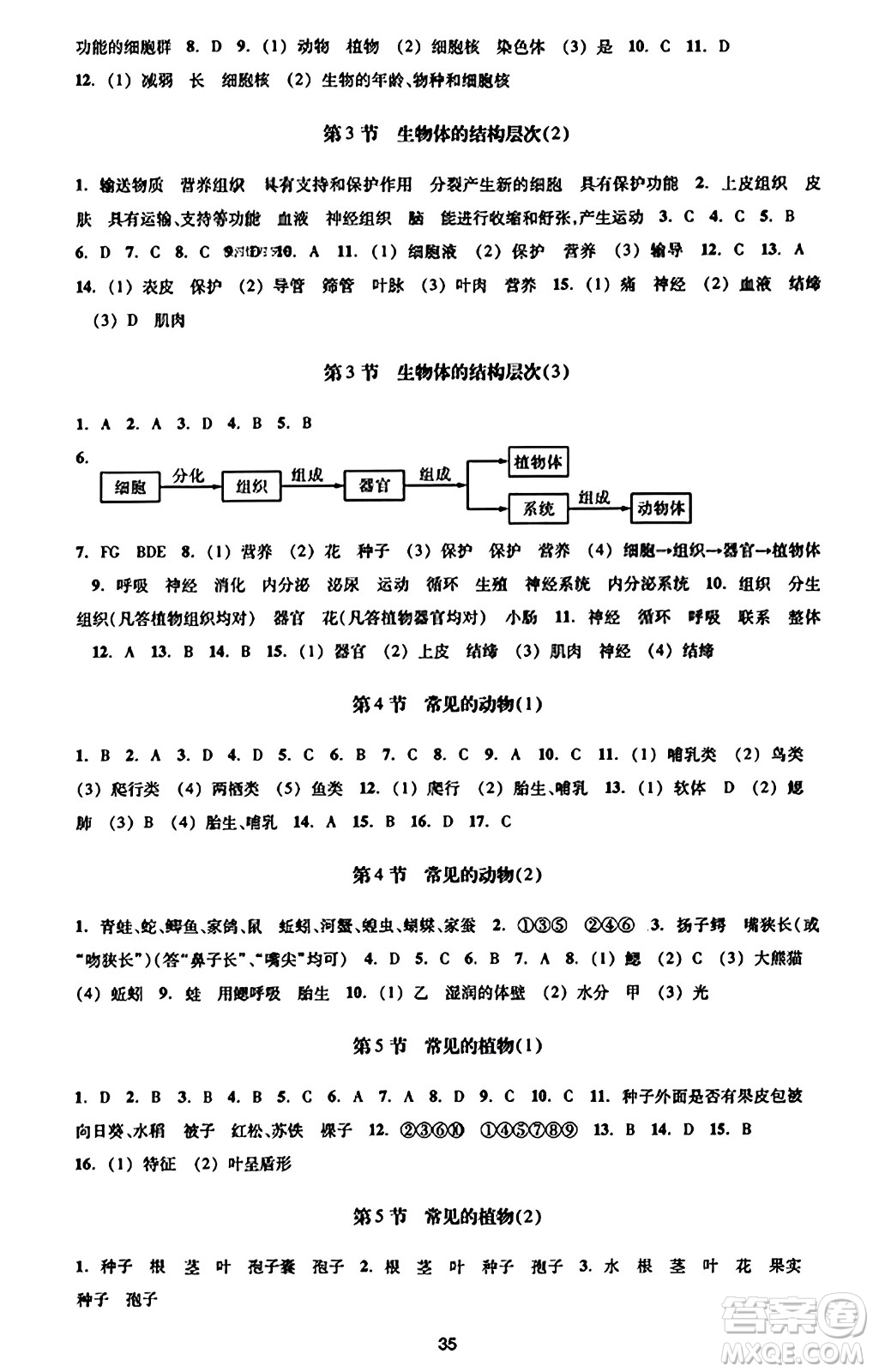 浙江教育出版社2023年秋學(xué)能評價(jià)七年級科學(xué)上冊通用版答案