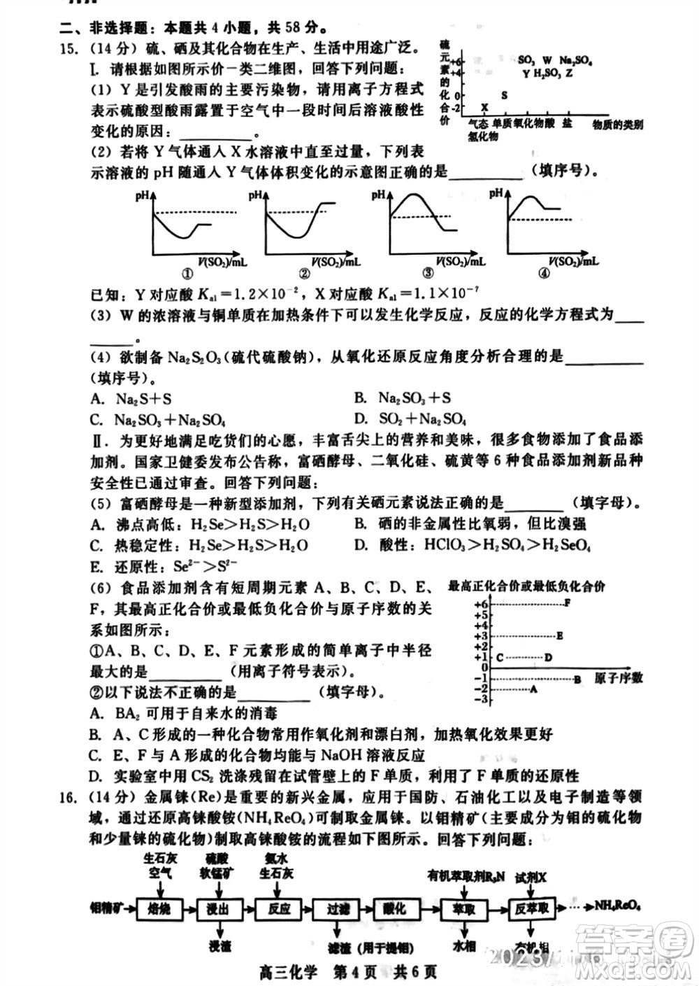 河北省新時代NT教育2024學年第一學期11月高三階段測試卷化學答案