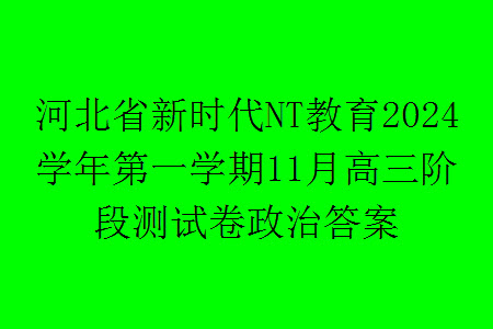 河北省新時代NT教育2024學(xué)年第一學(xué)期11月高三階段測試卷政治答案