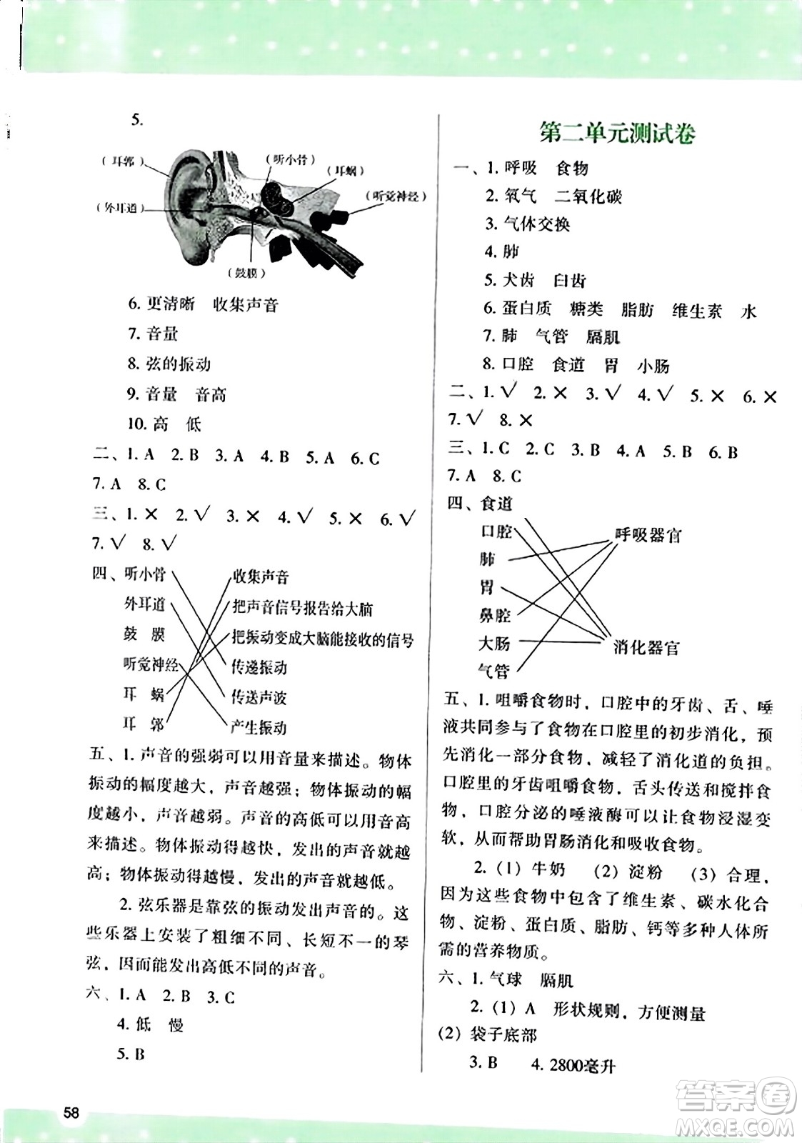 陜西人民教育出版社2023年秋學(xué)習(xí)與評(píng)價(jià)四年級(jí)科學(xué)上冊(cè)教科版答案