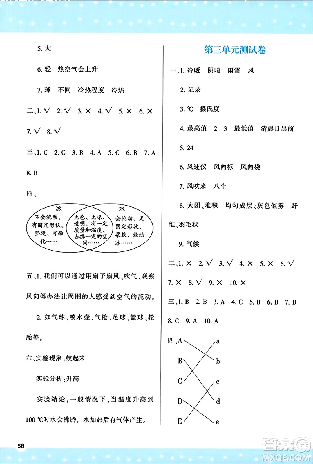 陜西人民教育出版社2023年秋學(xué)習(xí)與評(píng)價(jià)三年級(jí)科學(xué)上冊教科版答案